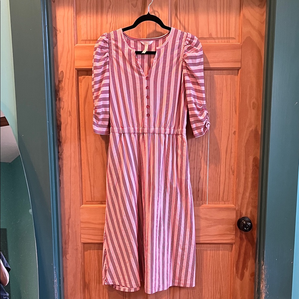Matilda Jane red, pink and white striped dress